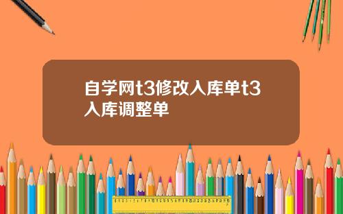 自学网t3修改入库单t3入库调整单