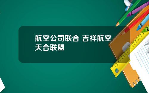 航空公司联合 吉祥航空 天合联盟