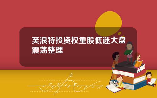 芙浪特投资权重股低迷大盘震荡整理