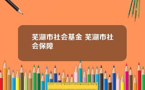 芜湖市社会基金 芜湖市社会保障
