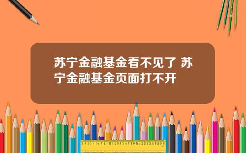 苏宁金融基金看不见了 苏宁金融基金页面打不开