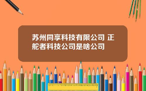 苏州同享科技有限公司 正舵者科技公司是啥公司