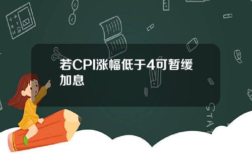 若CPI涨幅低于4可暂缓加息