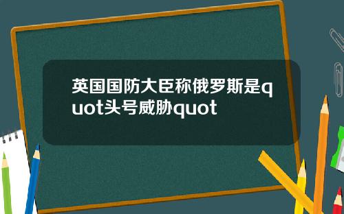 英国国防大臣称俄罗斯是quot头号威胁quot
