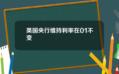 英国央行维持利率在01不变