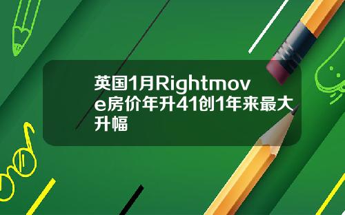 英国1月Rightmove房价年升41创1年来最大升幅