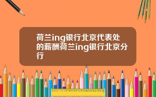 荷兰ing银行北京代表处的薪酬荷兰ing银行北京分行