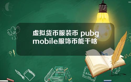 虚拟货币服装币 pubgmobile服饰币能干啥