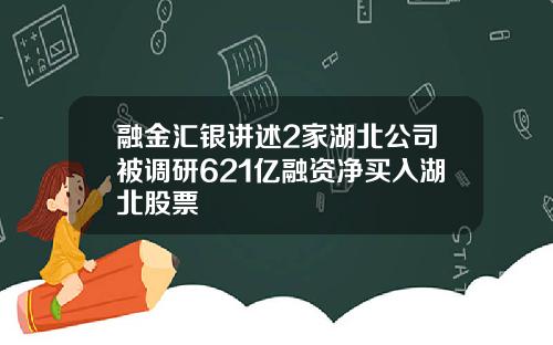 融金汇银讲述2家湖北公司被调研621亿融资净买入湖北股票