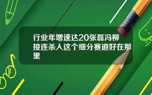 行业年增速达20张磊冯柳接连杀入这个细分赛道好在那里