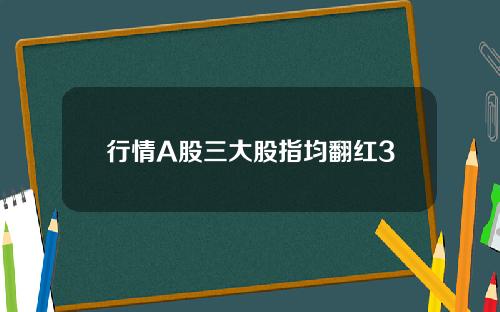 行情A股三大股指均翻红3