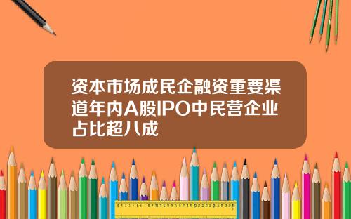 资本市场成民企融资重要渠道年内A股IPO中民营企业占比超八成
