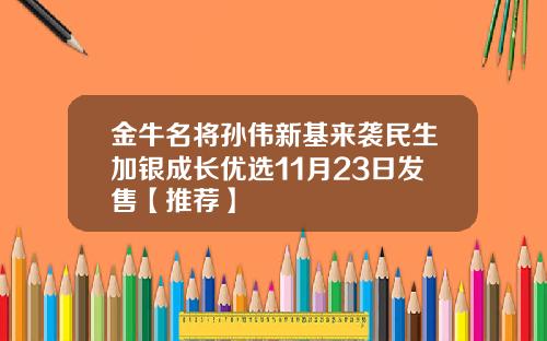 金牛名将孙伟新基来袭民生加银成长优选11月23日发售【推荐】