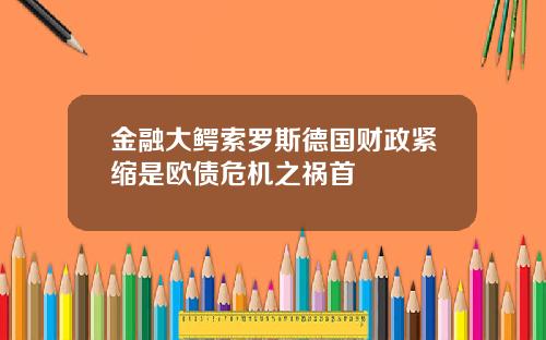金融大鳄索罗斯德国财政紧缩是欧债危机之祸首