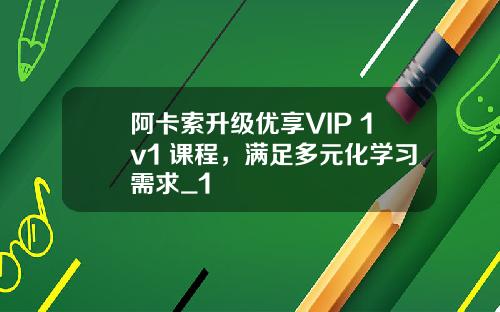阿卡索升级优享VIP 1v1 课程，满足多元化学习需求_1