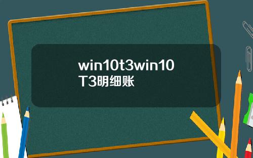 win10t3win10T3明细账