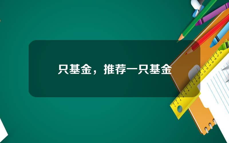只基金，推荐一只基金