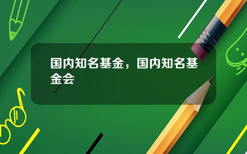 国内知名基金，国内知名基金会