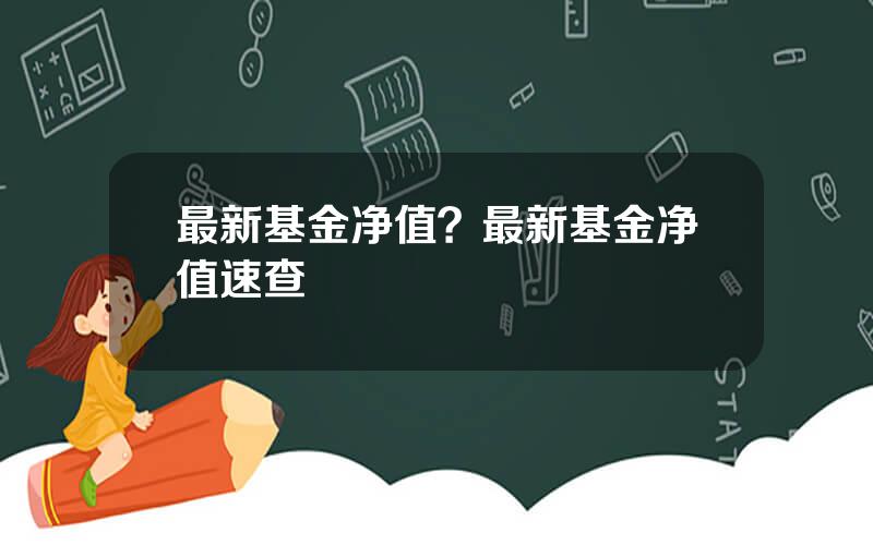 最新基金净值？最新基金净值速查