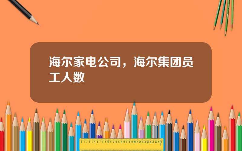 海尔家电公司，海尔集团员工人数