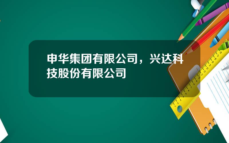 申华集团有限公司，兴达科技股份有限公司