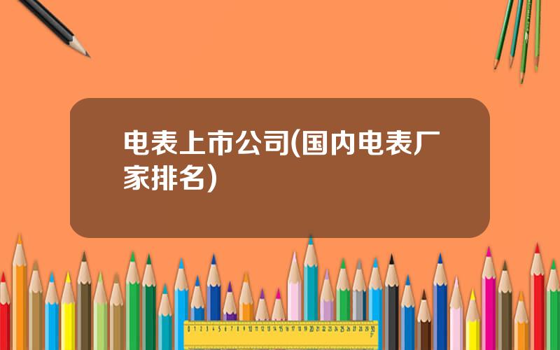 电表上市公司(国内电表厂家排名)
