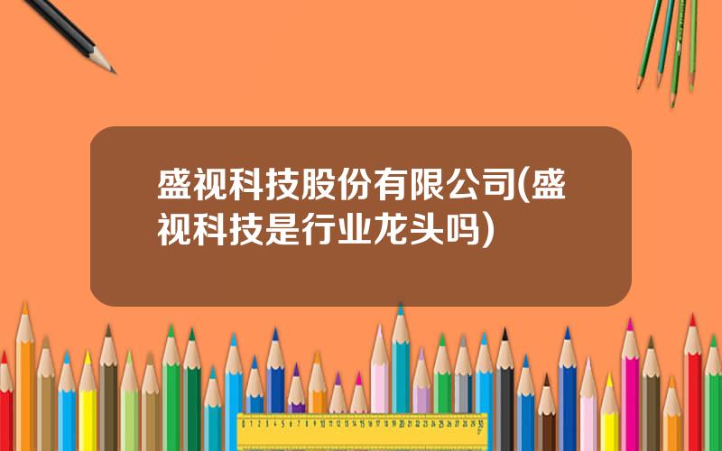 盛视科技股份有限公司(盛视科技是行业龙头吗)