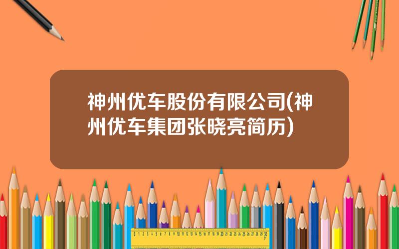 神州优车股份有限公司(神州优车集团张晓亮简历)