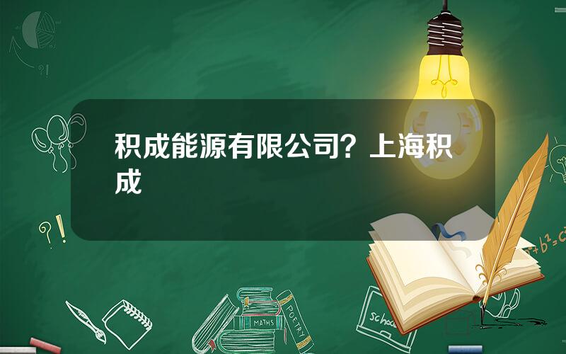 积成能源有限公司？上海积成