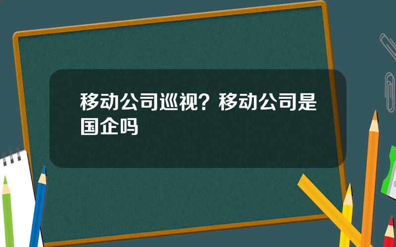 移动公司巡视？移动公司是国企吗