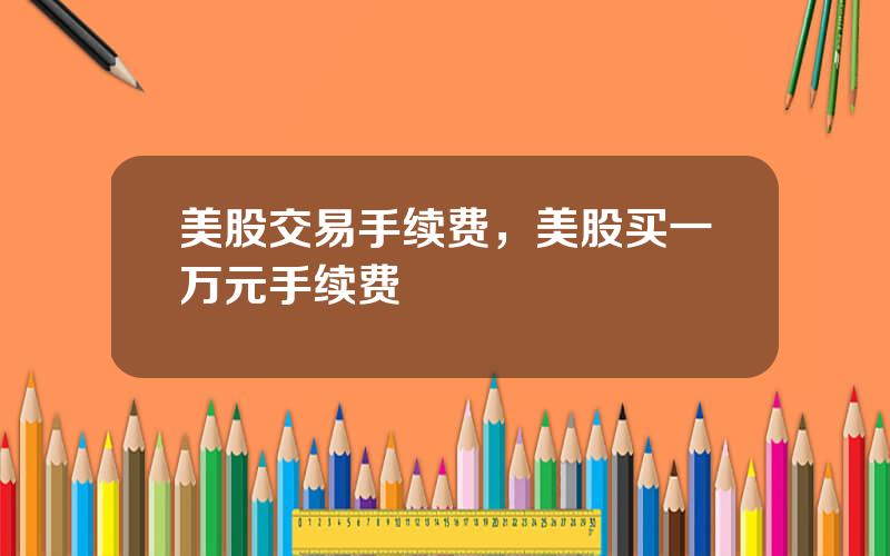 美股交易手续费，美股买一万元手续费