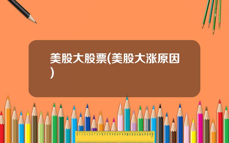 美股大股票(美股大涨原因)
