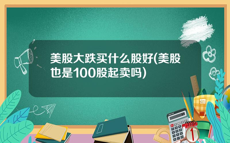 美股大跌买什么股好(美股也是100股起卖吗)