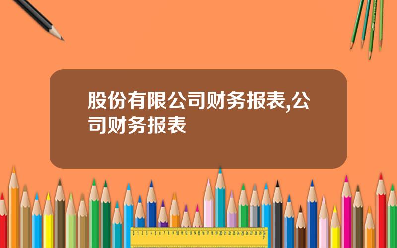股份有限公司财务报表,公司财务报表