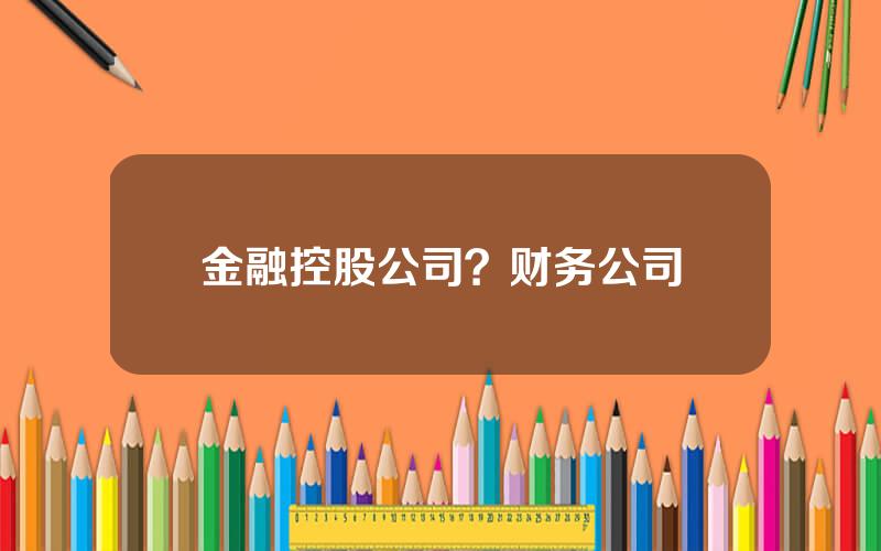 金融控股公司？财务公司
