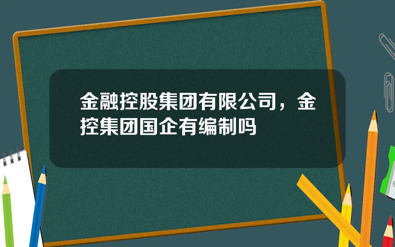 金融控股集团有限公司，金控集团国企有编制吗