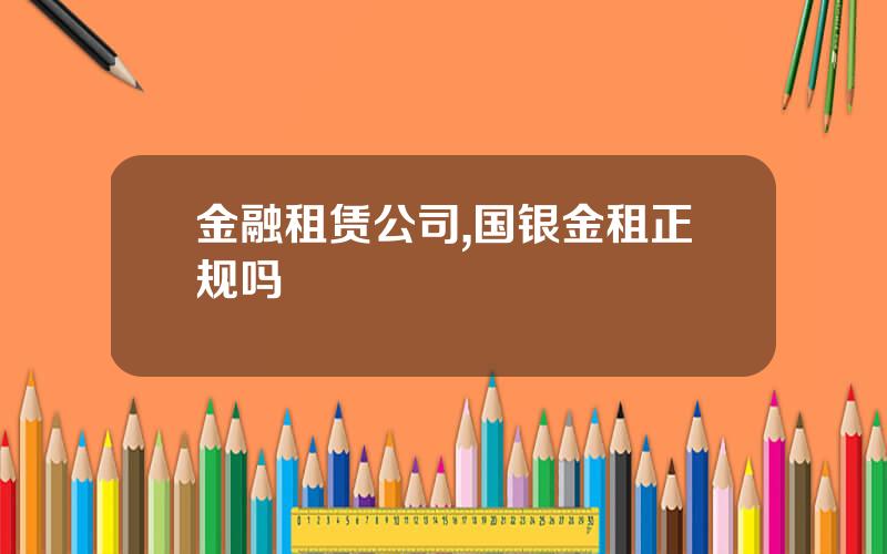 金融租赁公司,国银金租正规吗