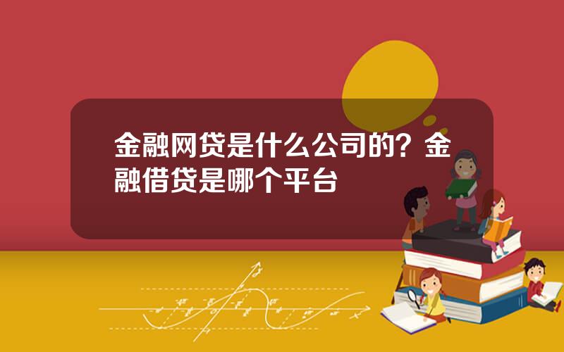 金融网贷是什么公司的？金融借贷是哪个平台