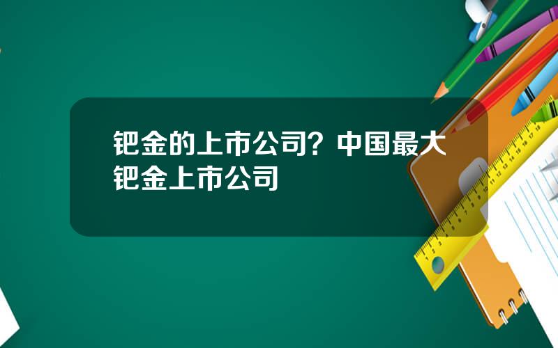 钯金的上市公司？中国最大钯金上市公司